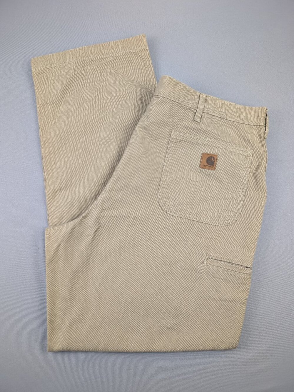 Carhartt Dungaree Fit Work Pants 40x32 Khaki B175 Single Knee Cotton GUC